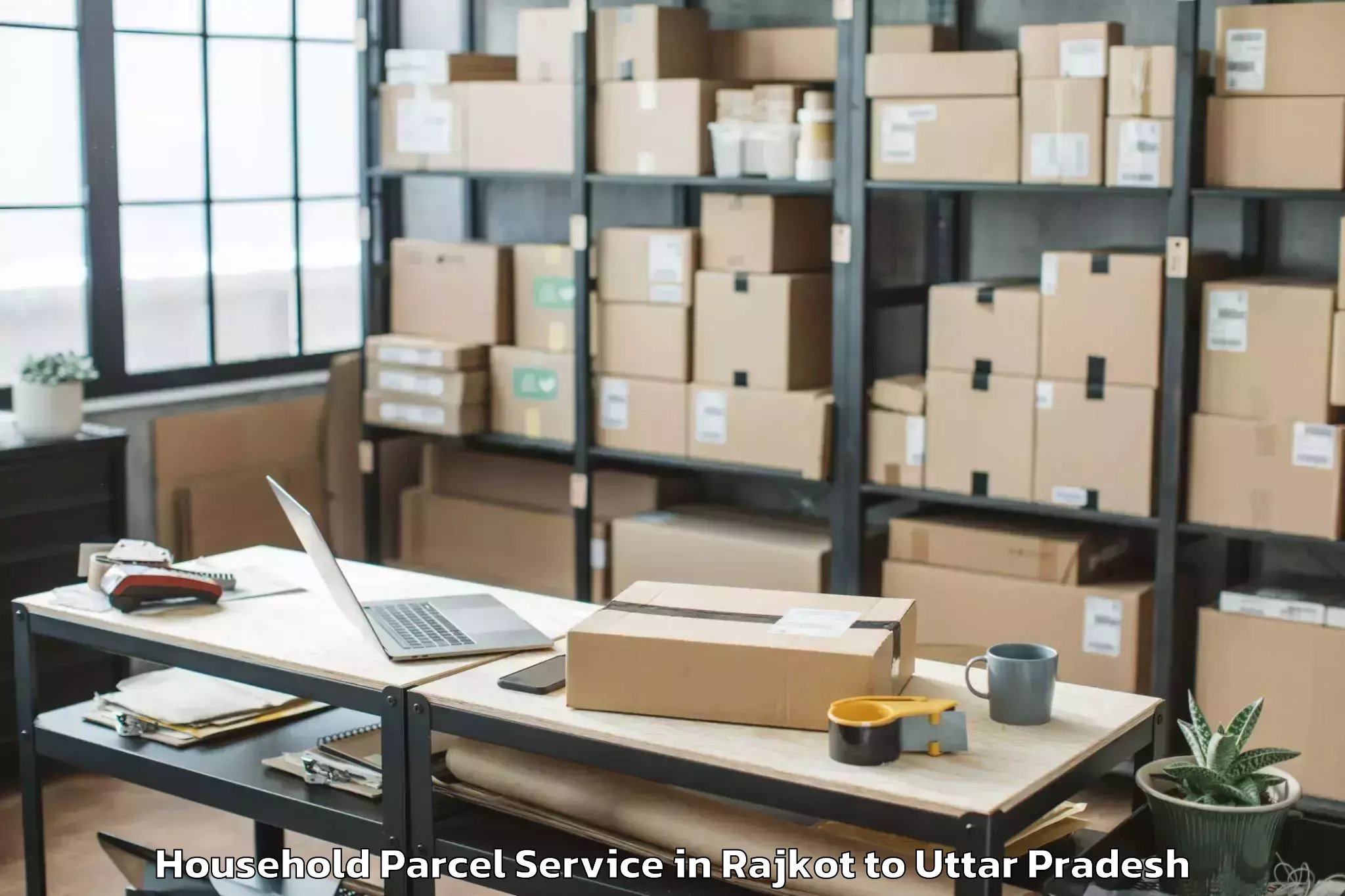 Book Rajkot to Talbehat Household Parcel Online